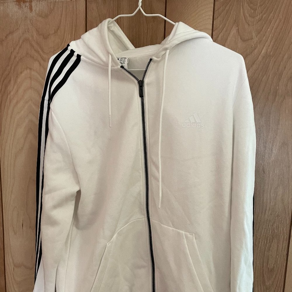 Adidas White Zip Up